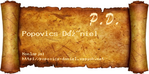 Popovics Dániel névjegykártya
