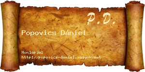 Popovics Dániel névjegykártya